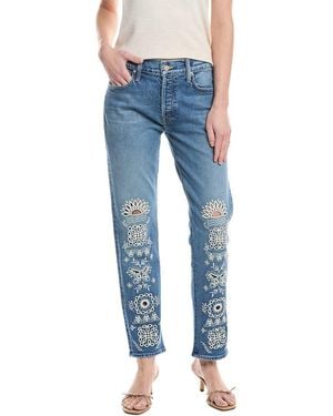 Mother The Mid-Rise Hiker Hover Tequila Sunset Jean - Blue