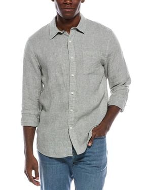 Vince Classic Fit Linen Shirt - Grey