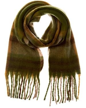 La Fiorentina Plush Fringe Scarf - Green