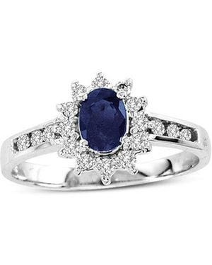 LEVARON 14K 0.75 Ct. Tw. Diamond & Sapphire Ring - Blue