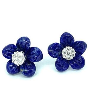 Arthur Marder Fine Jewelry 18k 0.30 Ct. Tw. Diamond Flower Insert - Blue