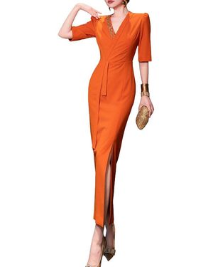 BURRYCO Short Sleeve Midi Dress - Orange