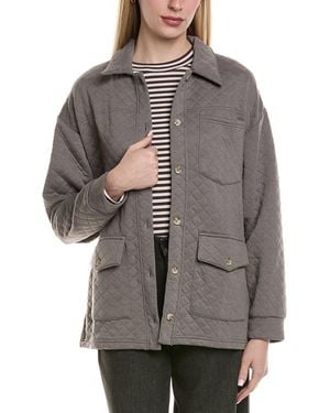 Chaser Brand Burnout Quilted Pillow Fleece Yoko Jacket - Grey