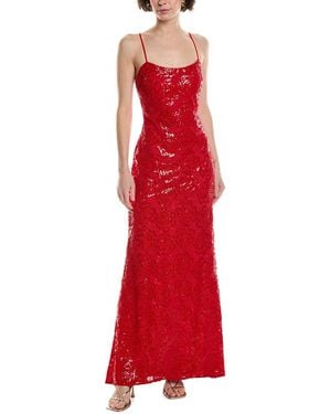 ML Monique Lhuillier Ila Strapless Maxi Dress - Red