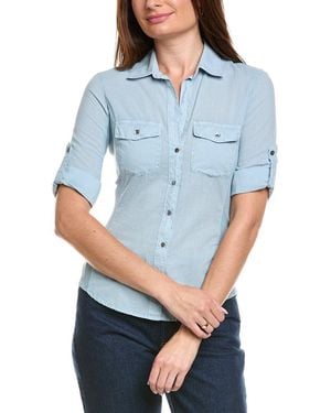 James Perse Contrast Panel Shirt - Blue