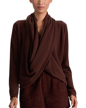 Alice + Olivia Jules Drape Cashmere Pullover - Brown