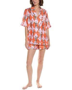 Karen Mabon 2Pc Print Pyjama Set - Red