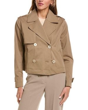 Fleurette Cropped Trench Coat - Natural