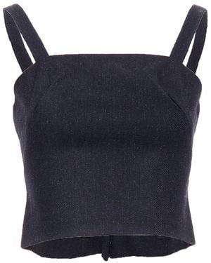 Miu Miu Wool Bustier Top, Size It (Authentic Pre-Loved) - Blue
