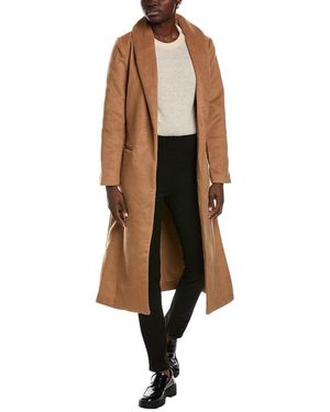 Femme Society Wool-Blend Coat - Brown