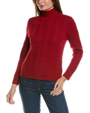 Anne Klein Chevron Stitch Jumper - Red