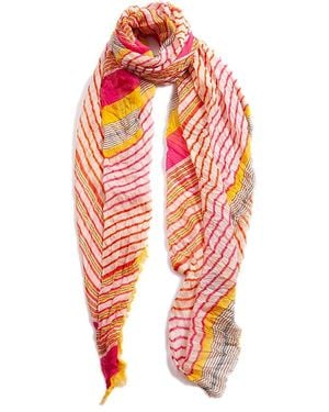 Blue Pacific Starburst Stripe Wrap Scarf - Multicolor