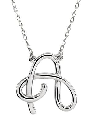 Jane Basch Initial Necklace -Z) - Metallic