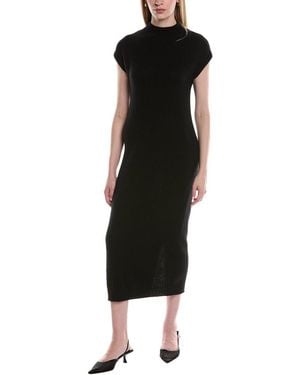 Philosophy Funnel Neck Cashmere Midi Sweaterdress - Black