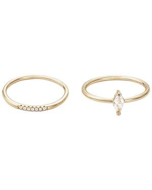 Adornia 14K Plated Crystal Cz Marquis Set Ring - Metallic