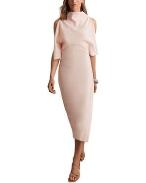 Reiss Petra Cold Shoulder Midi Dress - Natural