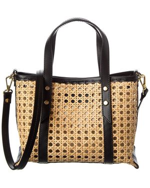 Juliana Cortini Dominique Straw & Leather Tote - Brown