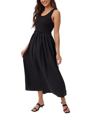 Bella Dahl Linen-Blend Midi Dress - Black