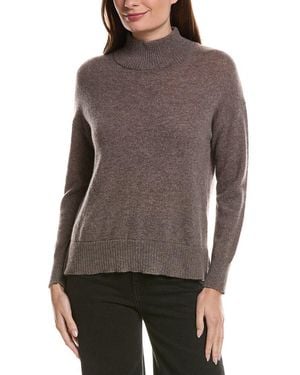 Hannah Rose Basic Mock Neck 100% Cashmere Jumper - Brown