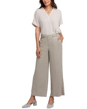 NYDJ Morgan Saddlewood Linen-Blend Trouser - Gray