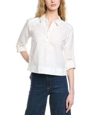 Michael Stars Nat Linen-Blend Shirt - White