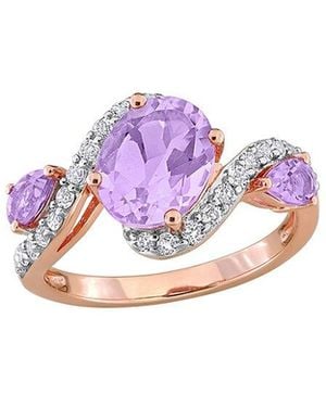 Rina Limor 3.08 Ct. Tw. Rose De France, Amethyst, Topaz Swirl Ring - Pink