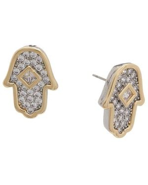 Juvell 18K Plated Cz Hamsa Earrings - Metallic