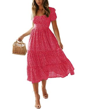 Vincent Midi Dress - Red