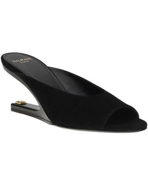 Balmain Leather Sandal - Black