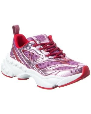 Christian Louboutin So Flo Leather & Mesh Trainer - Pink