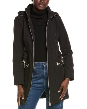 Kensie Seatbelt Buckle Hooded Softshell Jacket - Black