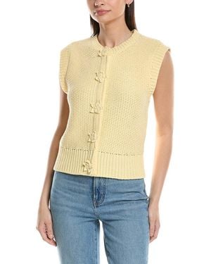 Ellen Tracy Crochet Flower Sleeveless Sweater - Blue