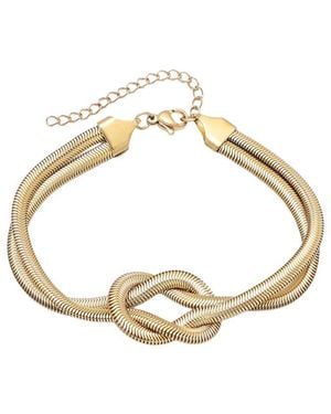 Adornia Tarnish Resistant 18K Plated Knot Bracelet - Metallic