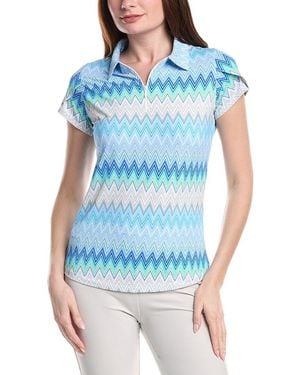IBKUL Tulip Sleeve Polo Shirt - Blue