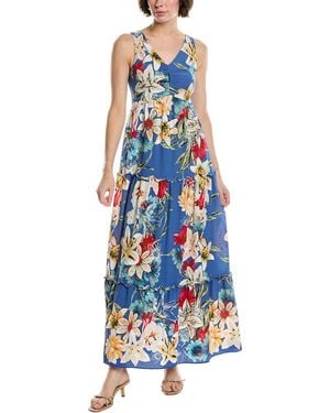 Maison Tara Ghost Crepe Maxi Dress - Blue