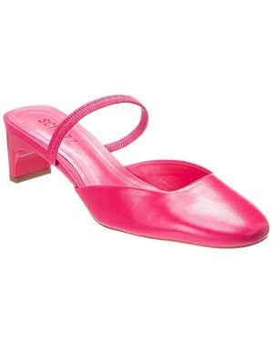 SCHUTZ SHOES Bertie Mid Block Leather Pump - Pink