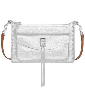 Rebecca Minkoff Darren Mini Top Zip Leather Crossbody - White