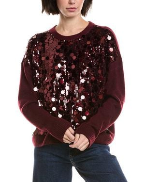 Vince Camuto Multi Paillette Crewneck - Red
