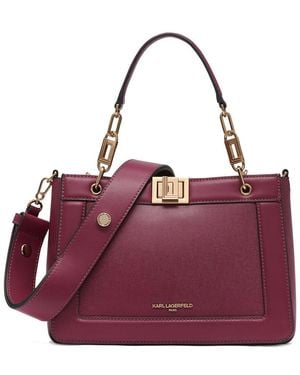 KARL LAGERFELD Karl Laggerfeld Ivette Leather Satchel - Purple