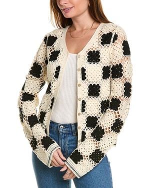 Saachi Chequered Crochet Jacket - Natural
