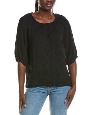 Michael Stars Jane Puff Sleeve Top - Black