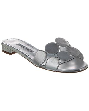 Manolo Blahnik Haribalmu Leather Sandal - Grey