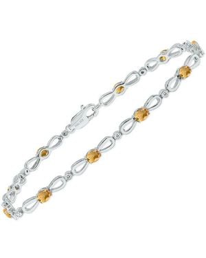 Gemstones 1.61 Ct. Tw. Diamond & Citrine Bracelet - Metallic