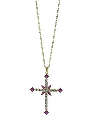 Ebru Jewelry Protection & Luck Cz Pendant Necklace - Metallic