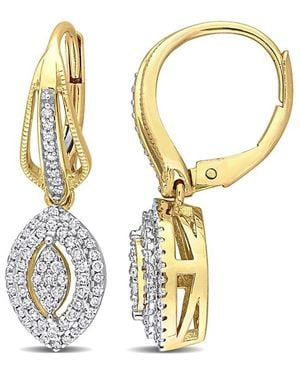 Rina Limor 10k 0.48 Ct. Tw. Diamond Cluster Drop Earrings - Metallic