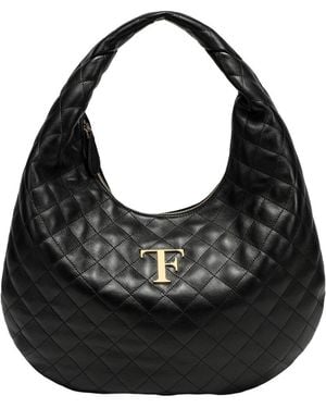 Tiffany & Fred Paris Quilted Sheepskin Hobo - Black