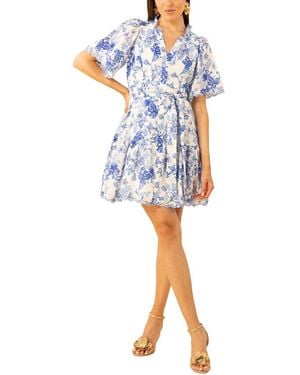 Hale Bob Emmalyn Linen-Blend Dress - Blue