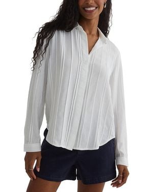 Bella Dahl Pintuck Hidden Placket Shirt - Gray