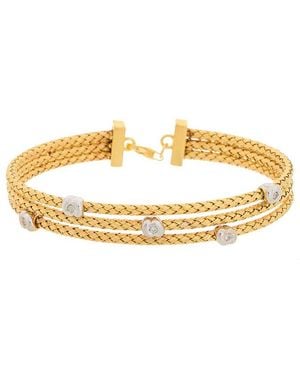 Meshmerise 18K Over 0.1 Ct. Tw. Diamond Mesh Bangle - Metallic