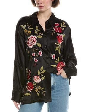 Johnny Was Button Detail Relaxed Shirt - Black